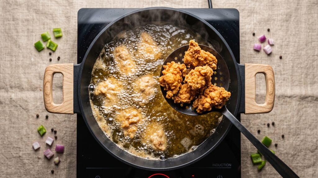 Chicken frying in pan 2K 202607271149