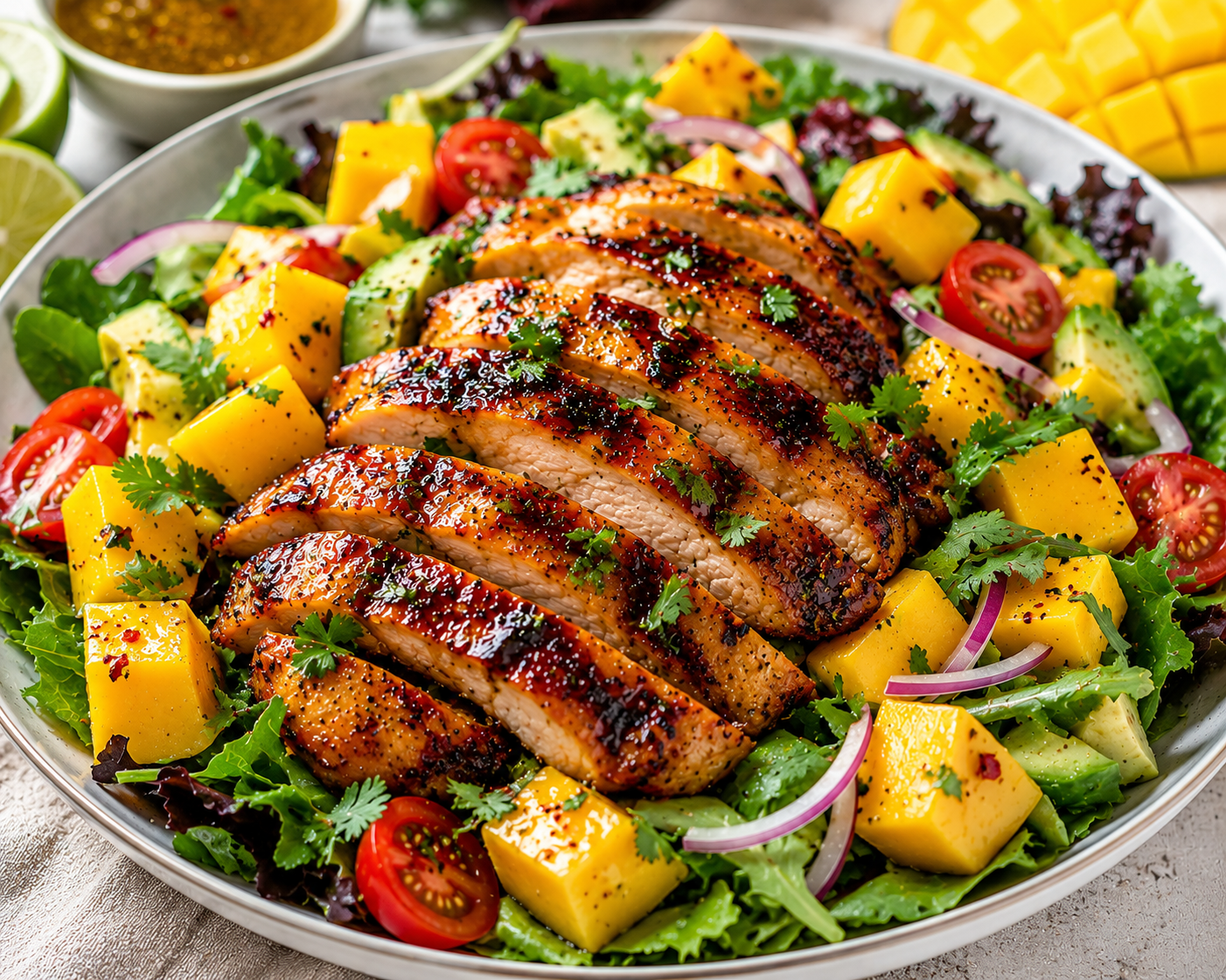 Glazed Chicken Mango Salad: Easy Honey-Lime Recipe
