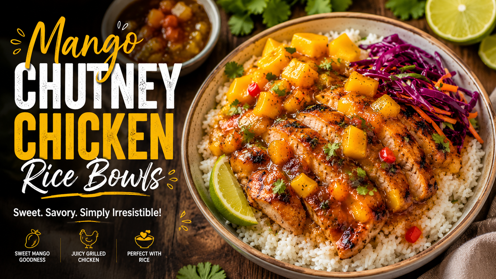 Mango Chutney Chicken Rice Bowls